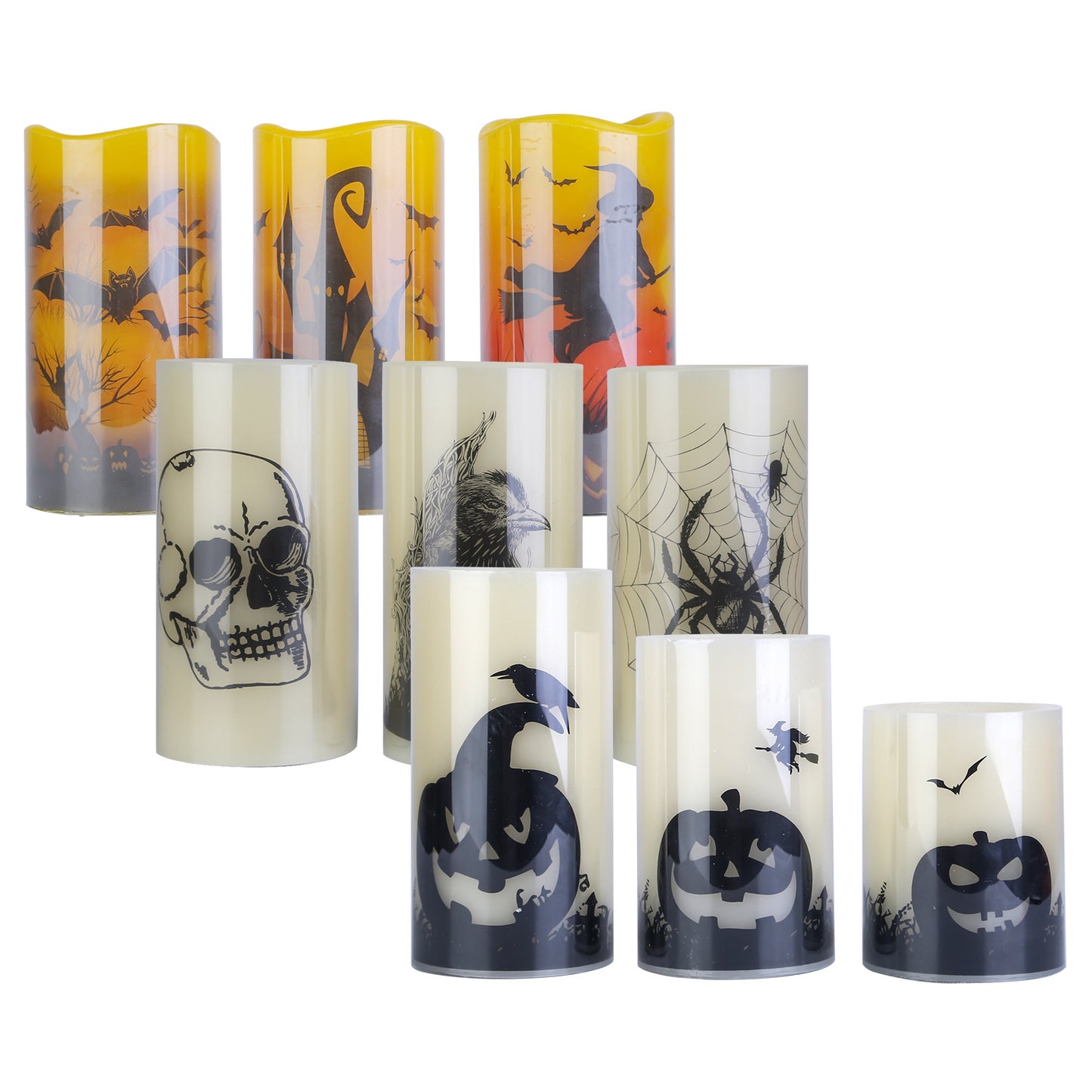 3 Pack Halloween Flameless Candle Lamp With Timer Setting