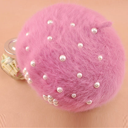 Women's Winter Korean Hats Trendy Pearl Rabbit Fur