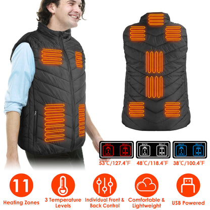 1Pc Heated Vest Electric USB Jacket Men Women Heating Coat