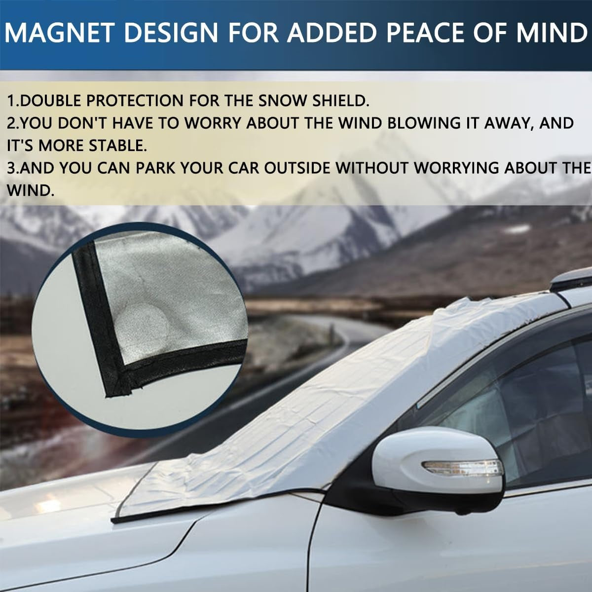 215X92 Cm Snow Proof Car Cover Ice Shade Car Foldable