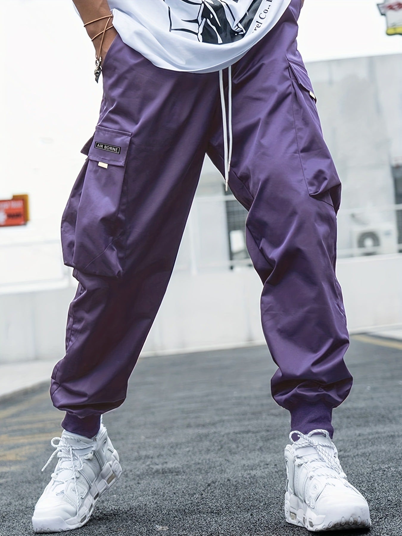 Multi-pocket Cargo Pants Men's Casual Hip-Hop Drawstring