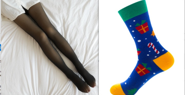 Fake Translucent Plus Size Leggings Fleece Lined Tights Fall