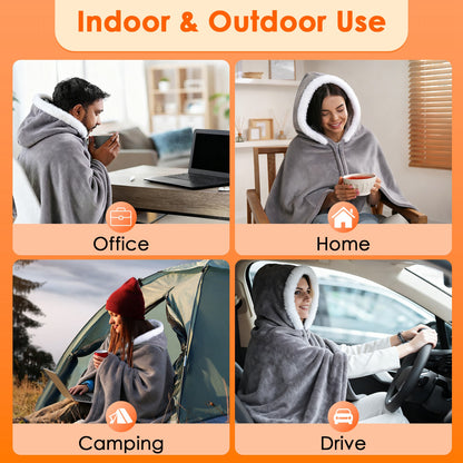 Wearable Heated Throw Blanket With 20000mah Battery