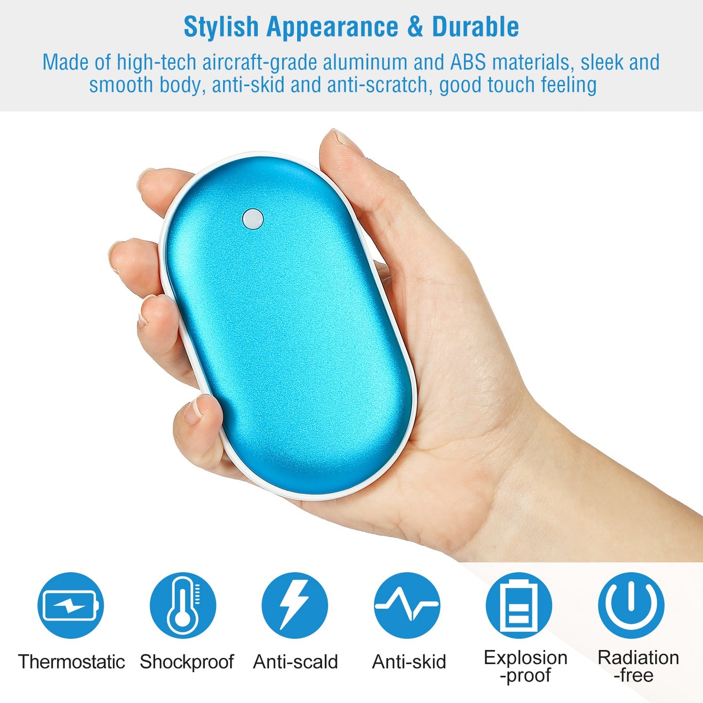 1Pc Portable Hand Warmer 5000mAh Power Bank Rechargeable