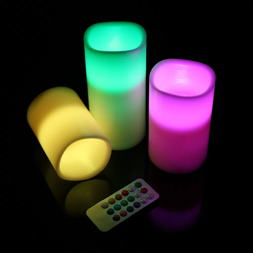3Pcs Flameless Candles Votive Candles Wireless Battery