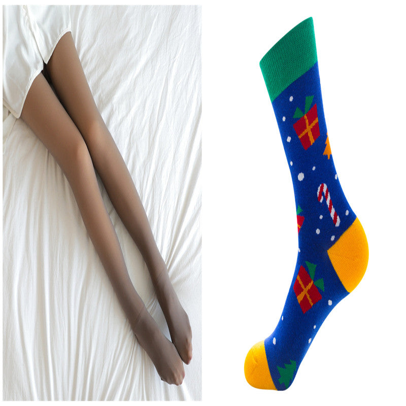 Fake Translucent Plus Size Leggings Fleece Lined Tights Fall