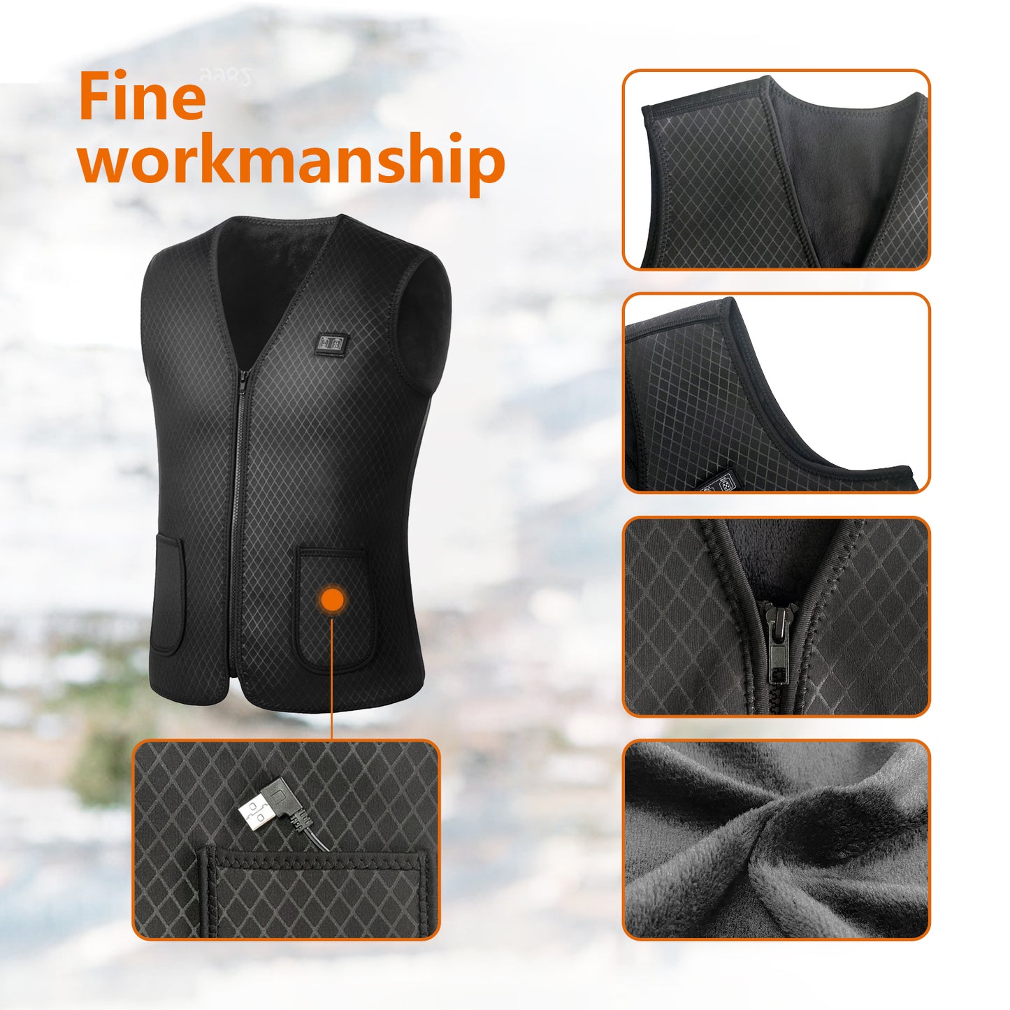 Heated Vest For Men Women Washable USB Heating Vest