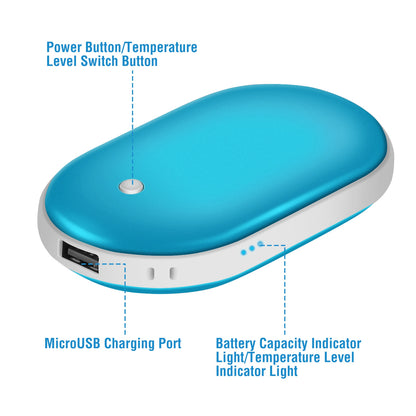 1Pc Portable Hand Warmer 5000mAh Power Bank Rechargeable