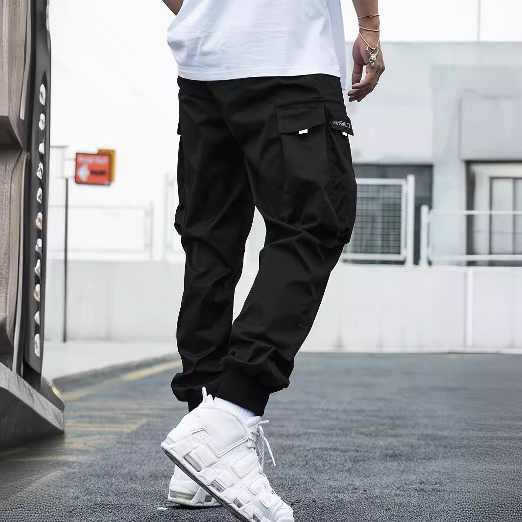 Multi-pocket Cargo Pants Men's Casual Hip-Hop Drawstring