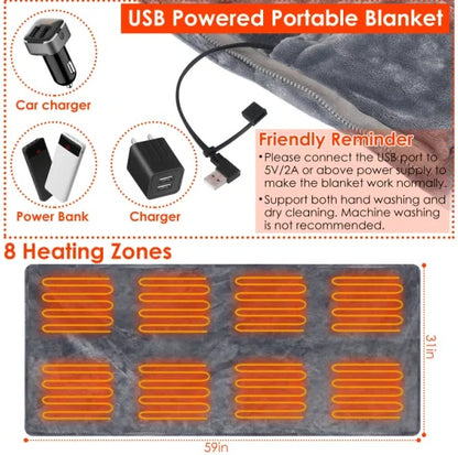 59 Plus 31in USB Heated Blanket Electric Heated Blanket Heated