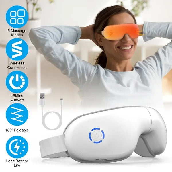 Eye Massager With Heat Music Wireless Eye Mask For Migraines