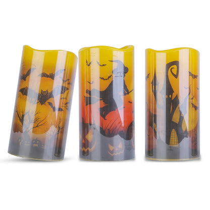 3 Pack Halloween Flameless Candle Lamp With Timer Setting