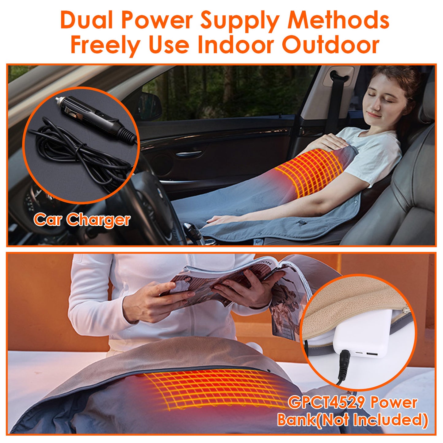 1Pc 53.5x37.8in Electric Heated Throw Full Body Heated Shawl