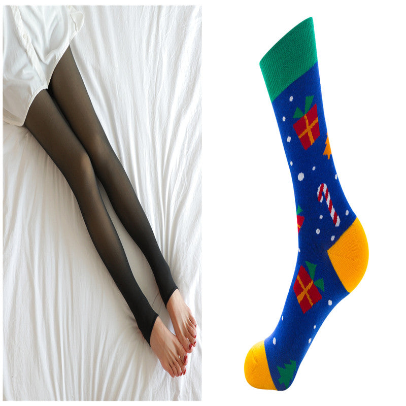 Fake Translucent Plus Size Leggings Fleece Lined Tights Fall