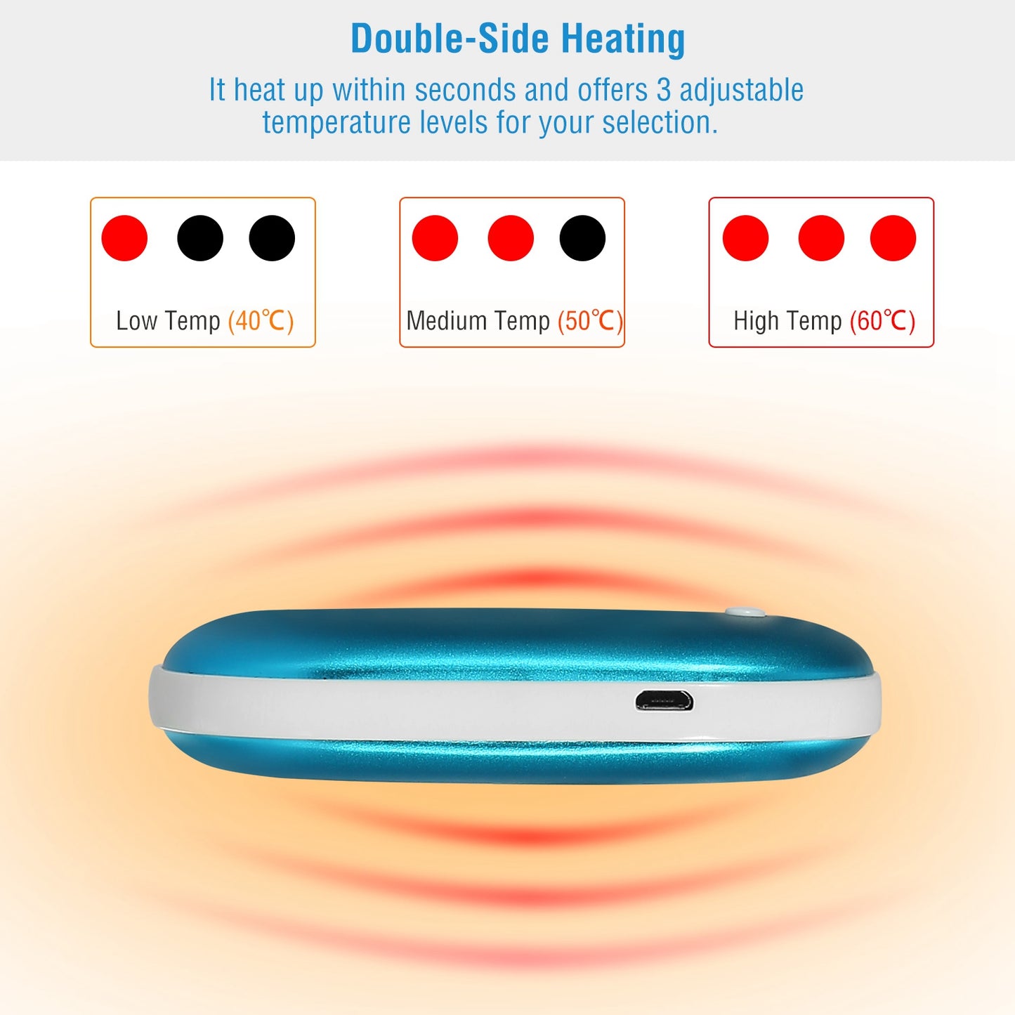 1Pc Portable Hand Warmer 5000mAh Power Bank Rechargeable