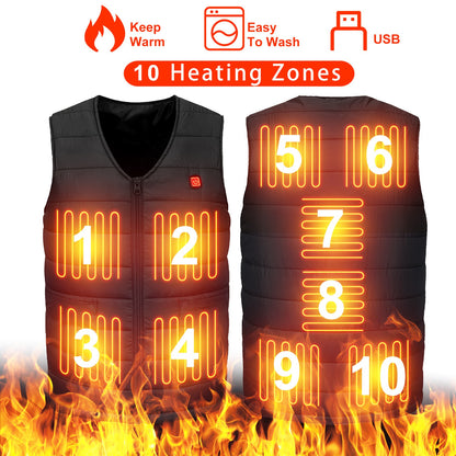 1Pc Heat Jacket Vest 3 Heating Gear Adjustable USB Heated
