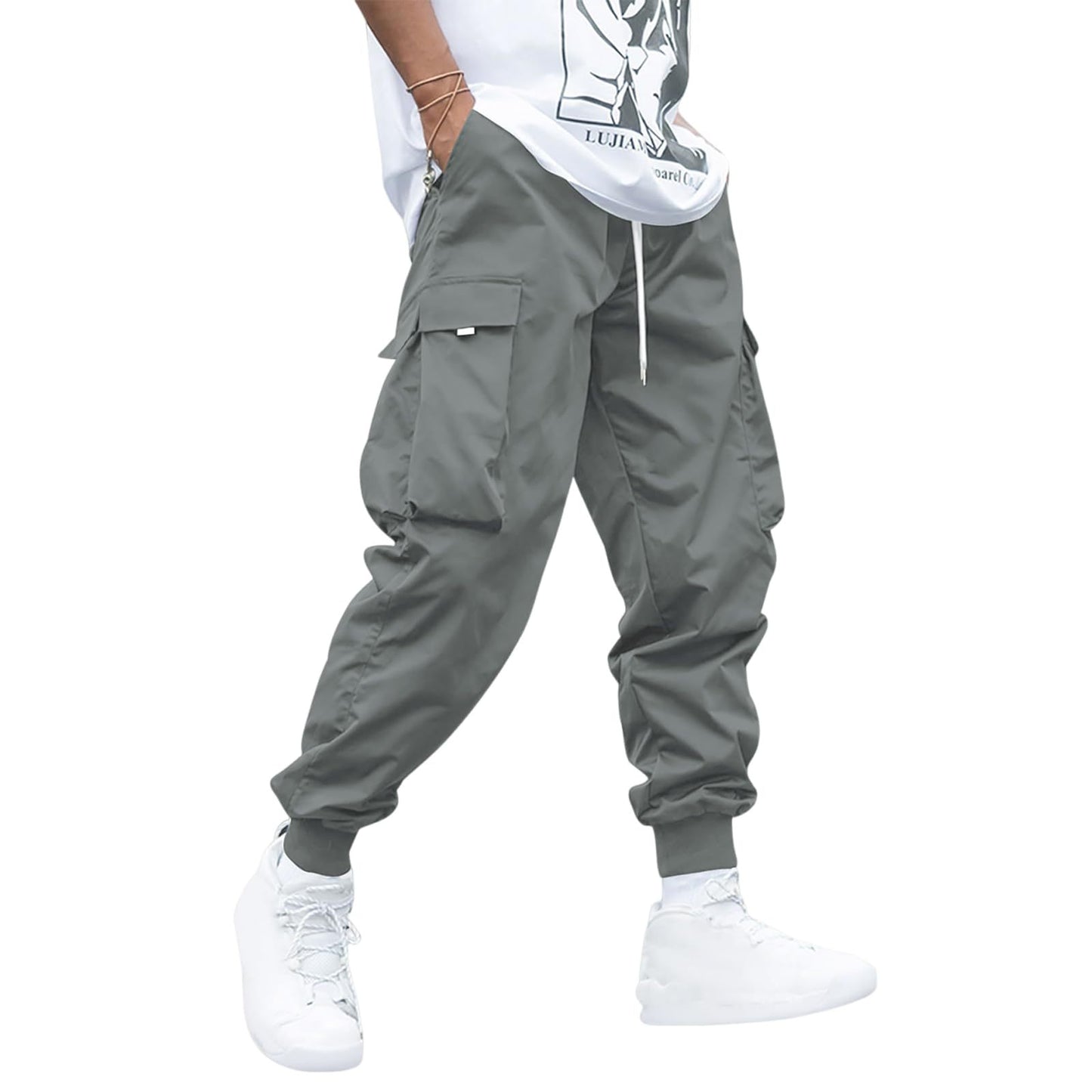 Multi-pocket Cargo Pants Men's Casual Hip-Hop Drawstring