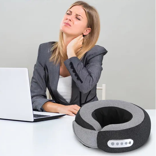 1Pc 2 In 1 Neck Massager Pillow With Heat Electric Memory Foam