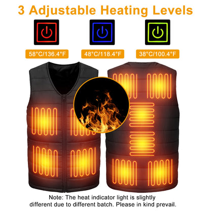 1Pc Heat Jacket Vest 3 Heating Gear Adjustable USB Heated