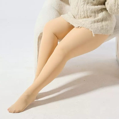 One-line True See-through Leggings Fleece-lined Warm