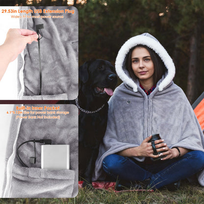 Wearable Heated Throw Blanket With 20000mah Battery