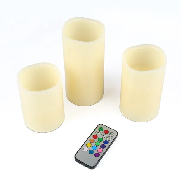 3Pcs Flameless Candles Votive Candles Wireless Battery