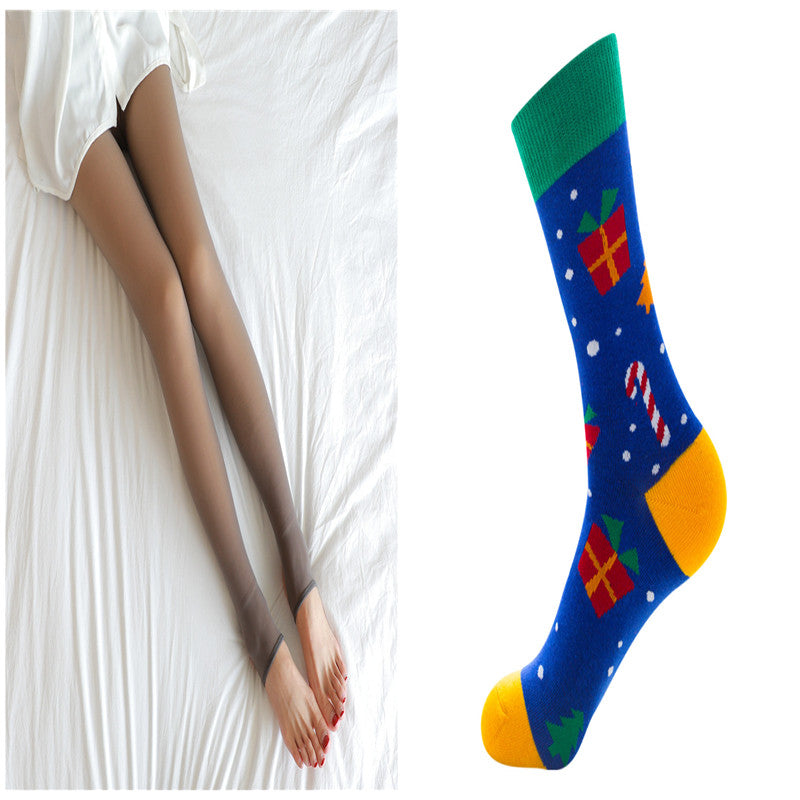 Fake Translucent Plus Size Leggings Fleece Lined Tights Fall