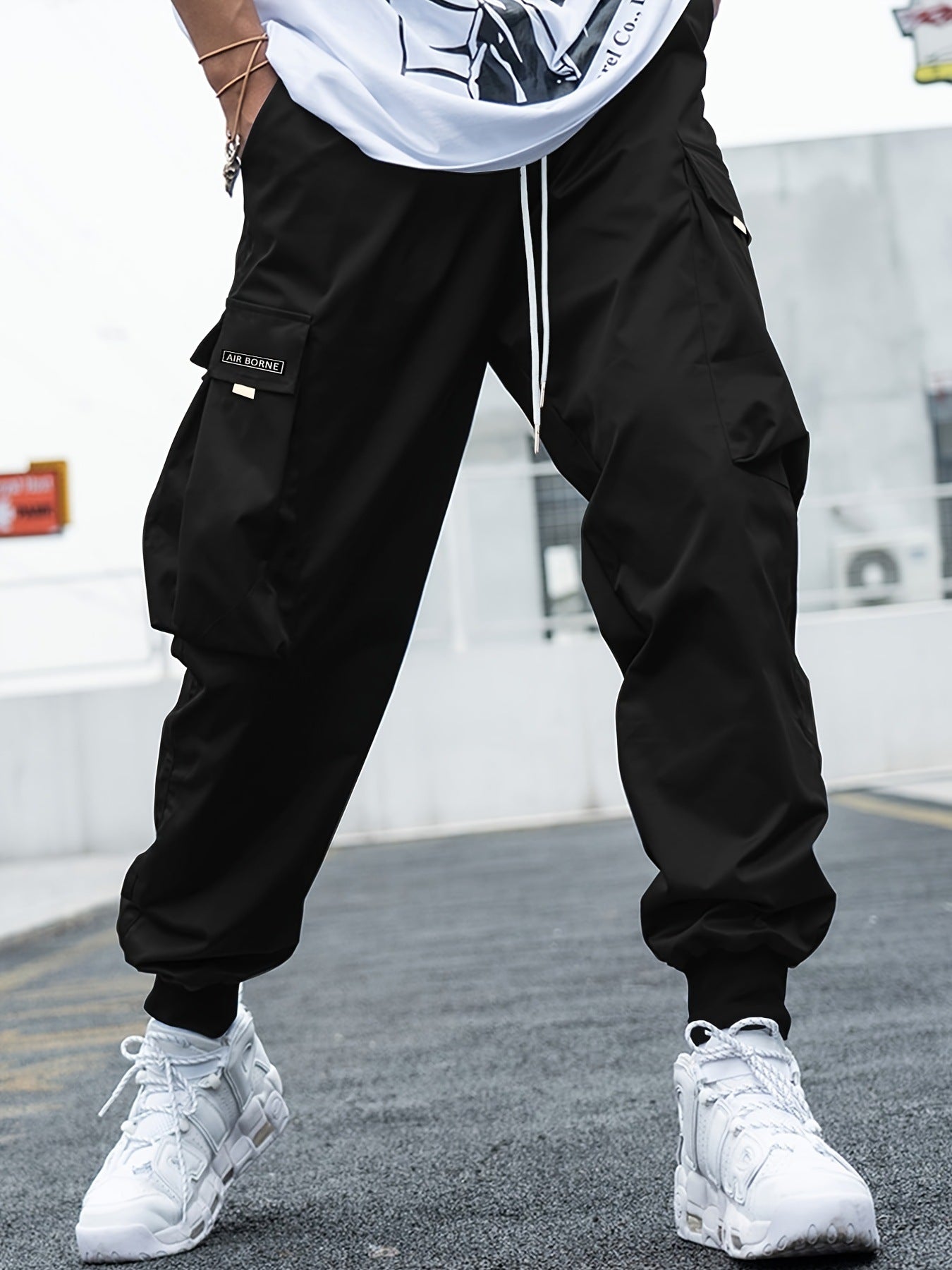 Multi-pocket Cargo Pants Men's Casual Hip-Hop Drawstring