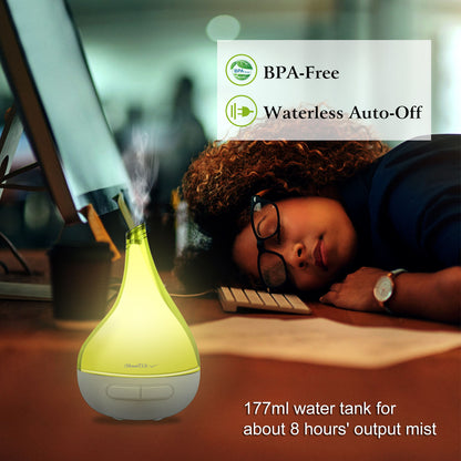 1Pc Drop Shaped Cool Mist Humidifier Ultrasonic Aroma Essential